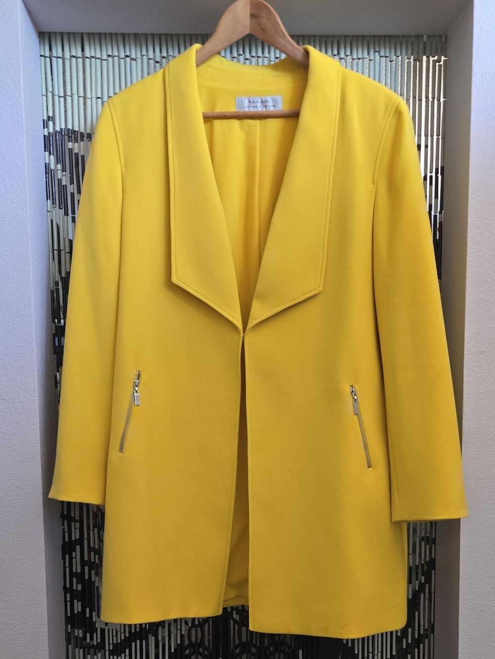 Women's Yellow Open-Front Blazer Coat Size 14